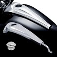 thumbnail image 2 of WOWTK Consola de tablero suave con tapa de gasolina emergente para Harley Touring Electra Glide FLHT Road Glide FLTRX Street Glide FLHX 2008-2022 Cromo, 2 of 5