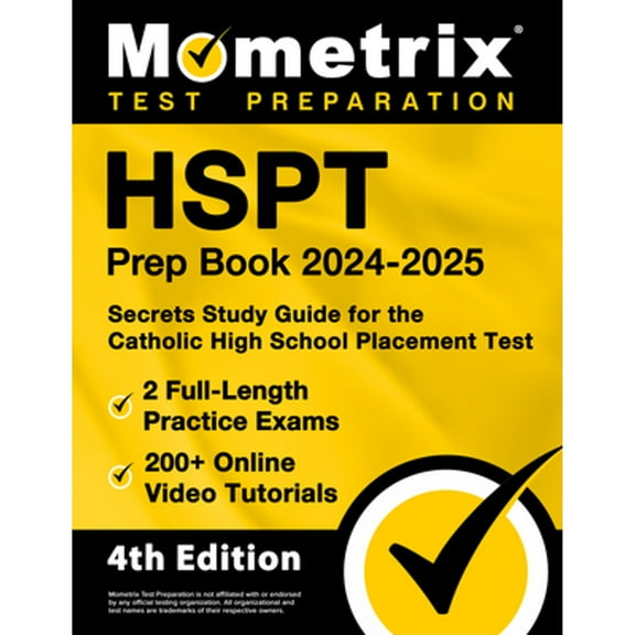 Pre-Owned HSPT Prep Book 2024-2025 - 2 Full-Length Practice Exams, 200  Online Video Tutorials, Secrets Study (Paperback) by Matthew Bowling
