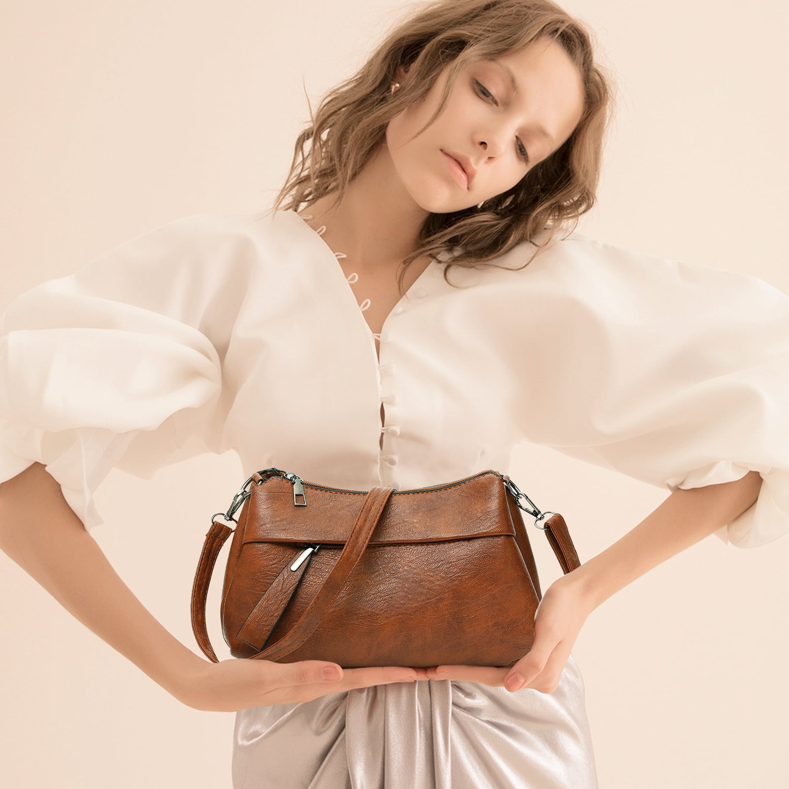 GOIACII Shoulder Bag for Women Leather Purse Crossbody Bag with Adjustable Strap