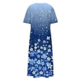 thumbnail image 4 of Cmfcve Women's Summer Long Dresses Floral Printed Beach Vacation Dress Short Sleeve V-Neck Flowing Dress, 4 of 5