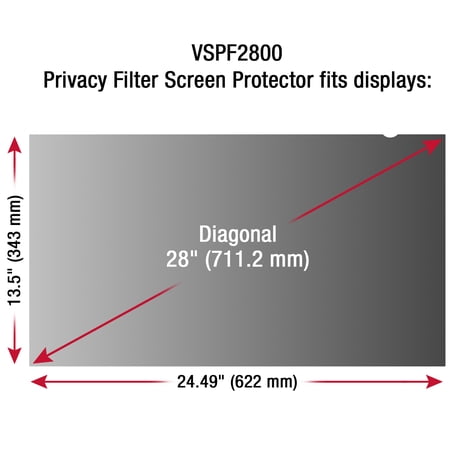 UPC: 0766907818918 | 28 Inch Privacy Filter Screen Protector for Widescreen 16:9 Monitors with Anti-Glare and Anti-Scratch