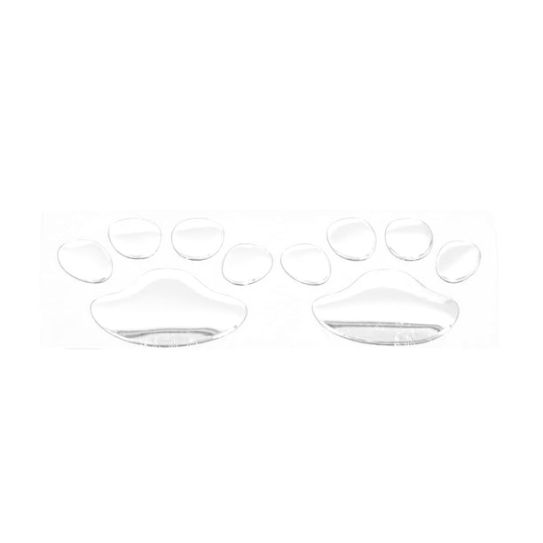 2Pcs Carrocería de Coche Pegatina Etiqueta Reflectante 3D Plateado Huellas de Gato Perro