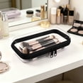 thumbnail image 5 of Hard Shell Clear Zipper Case Black Organizer Box Storage Case Clear Pencil Case Multi Use Travel Makeup Stationery Organizer Case, 5 of 7