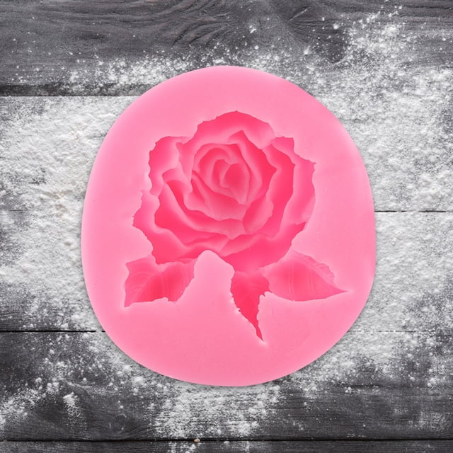 Molde para pasteles Jadeshay de Silicona en forma de Rosa color Rosa Rojo