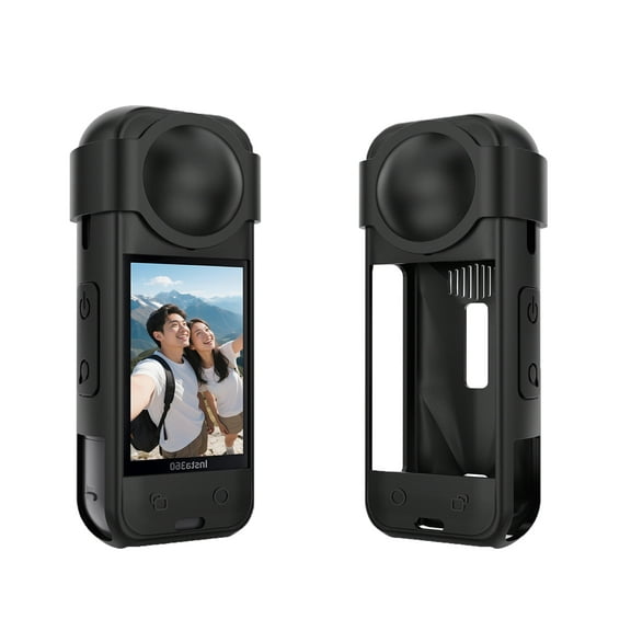 Soft Silicone Protective Case for Insta360 X5 with Lens Cap Rope Lobster Clasp Insta360 X5 Accessories