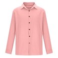 thumbnail image 3 of SwiftWear Long Sleeve Shirts for Men Turndown Collar Button Down Shirt Casual Loose Dress Shirts Beach Summer Vacation Pink M, 3 of 5