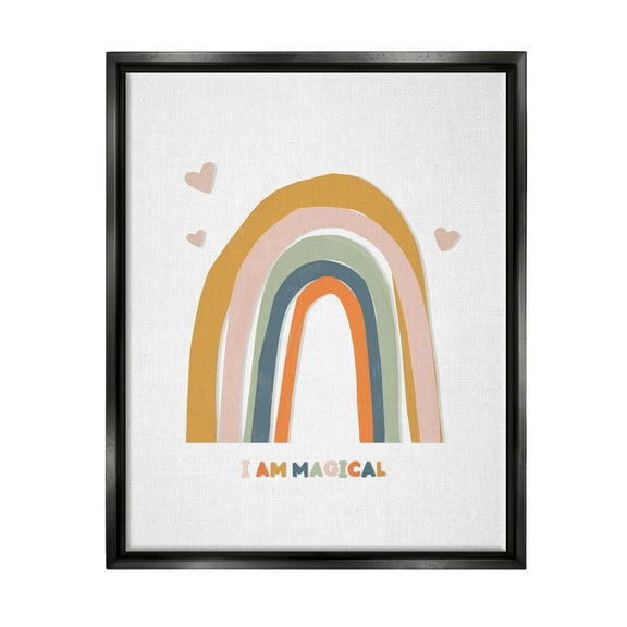 Stupell Industries I Am Magical Earth Tones Landscape Painting Black Floater Framed Canvas Art Print Wall Art, 17 x 21