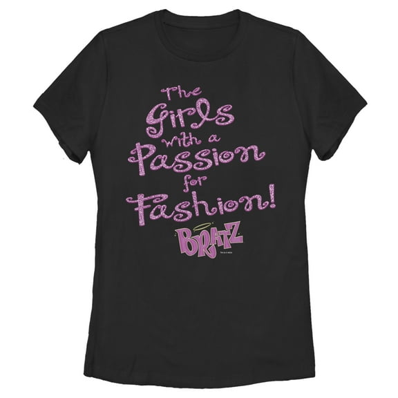 Women's Bratz Passion for Fashion Graphic Tee Black Large