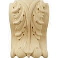 thumbnail image 2 of Ekena Millwork 4 1/4"W x 2 1/2"D x 5 1/2"H Medium Acanthus Block w/ Backplate Wood Corbel, Alder, 2 of 4