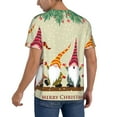 thumbnail image 2 of Zufioo Christmas Card With Gnomes Print Men's Baseball Short Sleeve, Moisture Wicking Button-Down Hip Hop Tee-3X-Large, 2 of 7