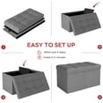 thumbnail image 7 of Skandiquip 30" Large Storage Ottoman with French Linen Lid and Sides, Comfy Footstool for Living Room, Bedroom, No Assembly, 660 Lb Capacity, Light Grey, 7 of 7