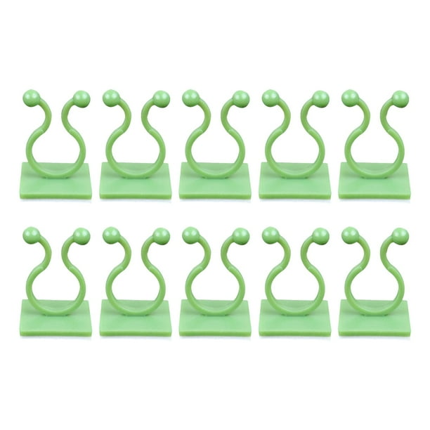 10 piezas de clips para fijación de pared de plantas trepadoras, estante invisible de tracción de enredaderas, Verde M