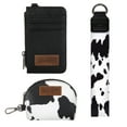 thumbnail image 7 of Wrangler Cow Print KeyChain Wristlet Wallets for Women Western Dual Pouch Wristlet Portable Credit Card Holder Wallet With Zipper, Cow-Black, 7 of 7