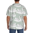 thumbnail image 3 of Fotbe White Birds Camisa Estampada de Manga Corta para Hombre, Casual de Verano, Estilo Playero, Sin Arrugas-Small, 3 of 5