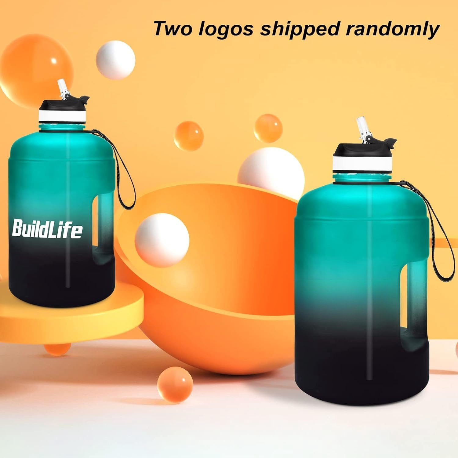 Motivational Gallon Water Bottle - with Straw & Time Marker  Large   Water Jug with Handle for Fitness Outdoor Enthusiasts Leak-Proof