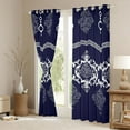 thumbnail image 3 of Feelyou Adult Vintage Damask Black Out Curtains, Hippie Farmhouse Floral Curtains Pack of 2 (42x63 Each), Southwestern Fashion Bedroom Curtains, Black Out Curtains Decor, 3 of 6