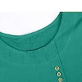 thumbnail image 7 of Women's T-shirts Womens Casual Loose Linen Plus Size Daily Boho Tanic T Shirt Blouse Tops T-shirts, 7 of 7