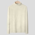 thumbnail image 5 of Comdrip Hauts pour Femmes Manches Longues Chemises pour Femmes Coupe Ample Col Roulé Haut Décontracté Automne Hauts Légers Chauds Chandails Hauts Col Roulé pour Femmes Beige 3TG, 5 of 5