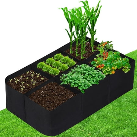 CJGQ Fabric Raised Garden Bed 6x3x1ft Garden Grow Bed Bags for Growing Herbs, Flowers and Vegetables 128 Gallon