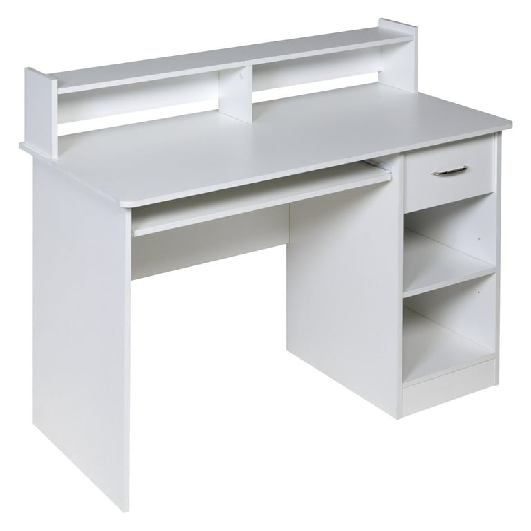 OneSpace Essential Computer Desk Hutch with Pull Out Keyboard