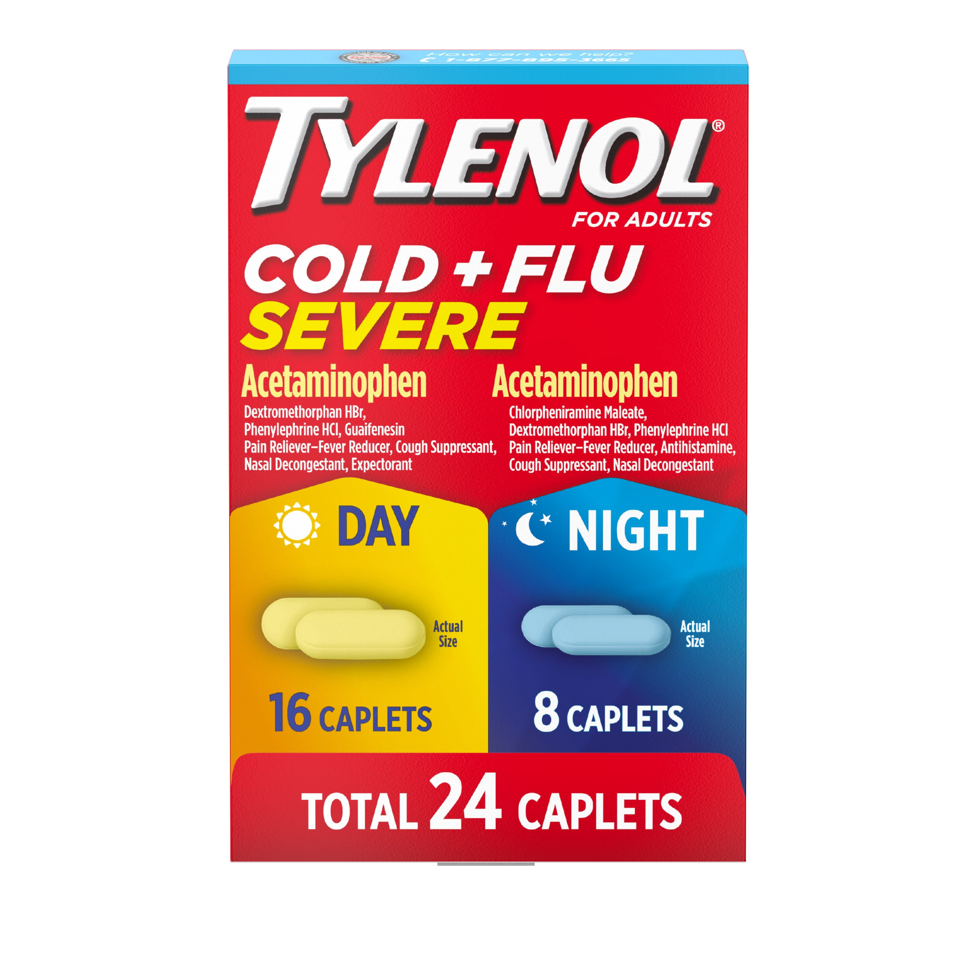 Tylenol Cold + Flu Severe Day & Night Caplets Combo Pack, 24 ct.