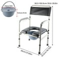 thumbnail image 4 of Commode Chair, Aluminum Alloy Adult Toilet Commode Toilet Chair For Bedside Bathroom, For Elderly Seniors  Handicapped, 4 of 8
