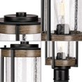 thumbnail image 2 of Whitmire Collection One-Light Farmhouse Matte Black Clear Seeded Glass Outdoor Post Light, 2 of 5