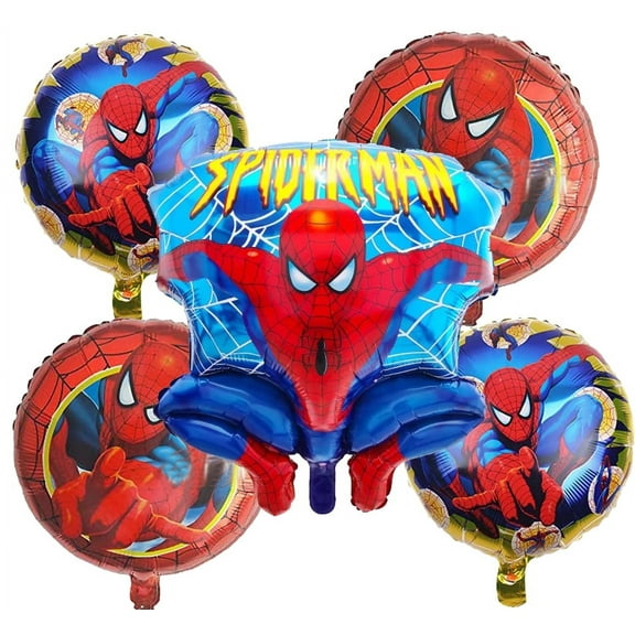 5 PCS Superhero Balloons Man Spider Balloons Birthday Party Balloons Foil SPIDER Balloon