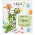 thumbnail image 3 of Ambesonne Alcohol Shower Curtain, Mojito Cocktail Recipe, 69"Wx84"L, Multicolor, 3 of 3