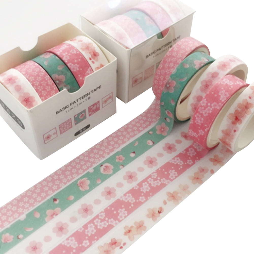 Skinny washi tape floral decorative paper tape full roll 7mm Japanese masking tape 10 meters scrapbooking journal planner
