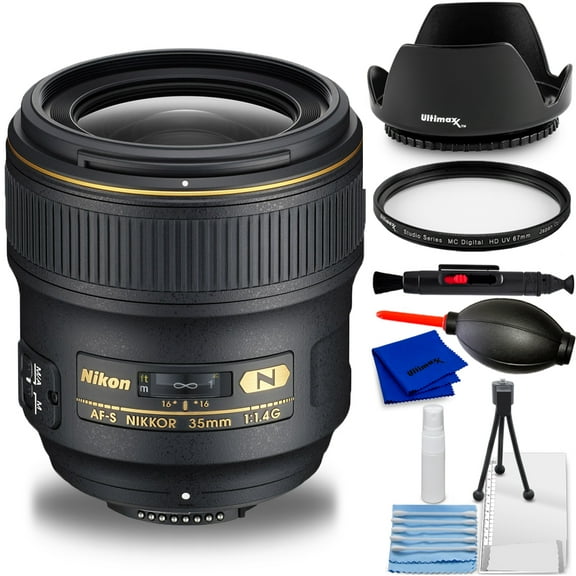 Nikon AF-S NIKKOR 35mm f/1.4G Lens - Bundle Includes: UV Filter, Tulip Lens Hood, Lens Cleaning Pen & Much More (7pc Bundle)