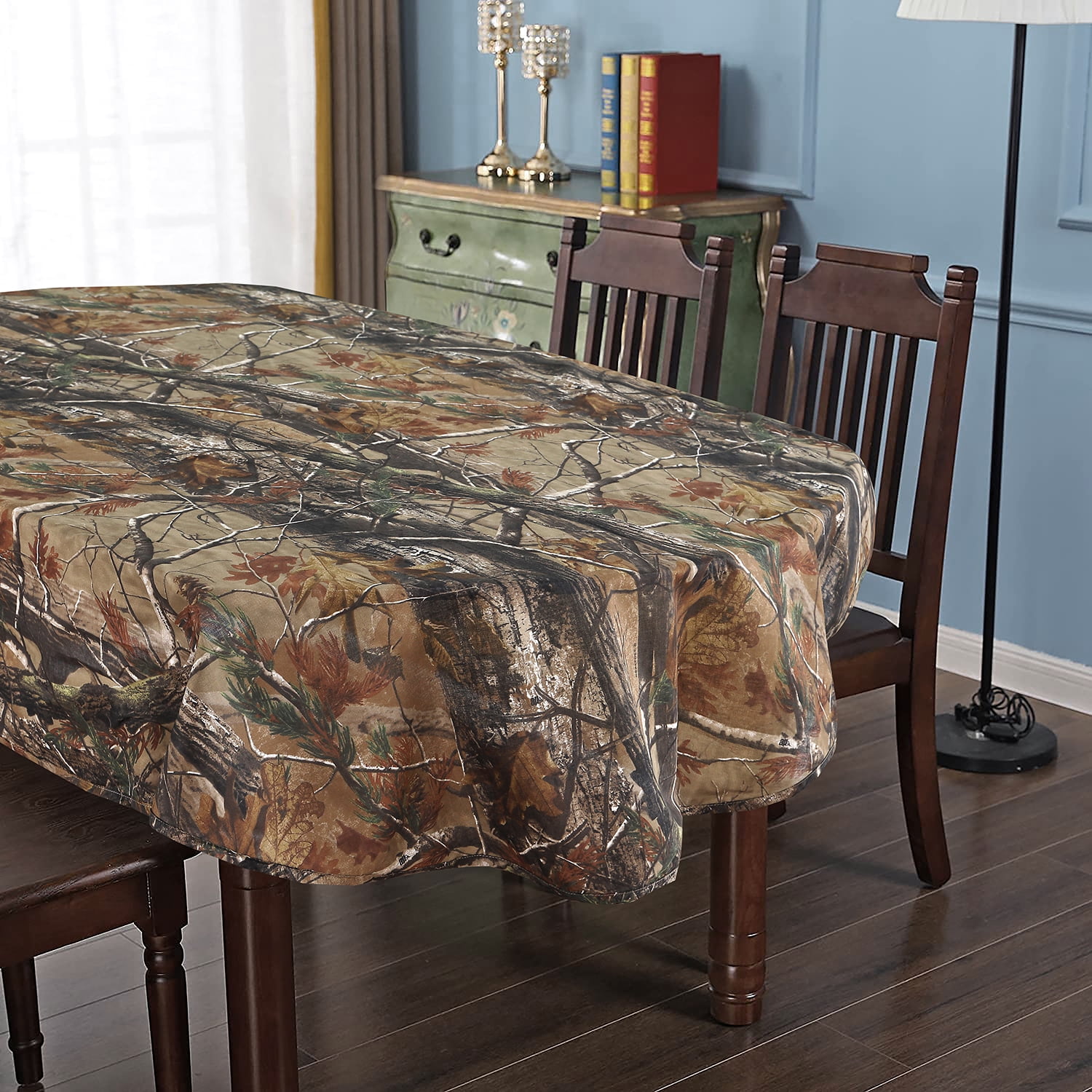 Realtree All Purpose Camo Oval Tablecloth 60 x 84 Inch Washable