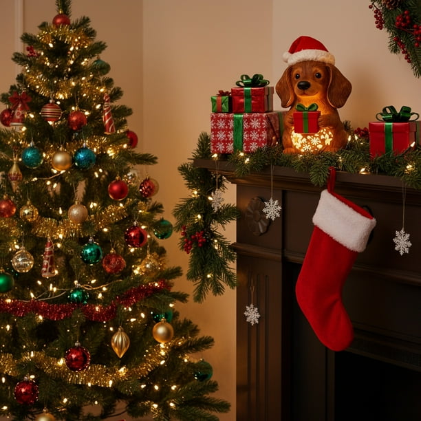 Luz decorativa perro adorable, luces de Navidad, decoracin de escritorio, dormitorio, ambiente navideño, luces LED, decoracin de Navidad, luces decorativas, luces de escritorio, luz