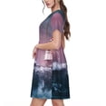 thumbnail image 2 of Disketp Boat Lighthouse Storm Waves para Vestido de Manga Corta para Mujeres, Vestidos de Verano para Mujeres, Casual y Holgado para la Playa, 2 of 6