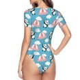 thumbnail image 4 of Gaeub Panda Flying In The Sky Women'S Short Sleeve One Piece Swimsuit Sexy High-Waisted Bodysuit For Swimming, Beach, Sports - Small, 4 of 9