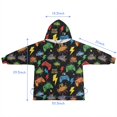 thumbnail image 7 of Colorful Controllers Games Words Black Pattern Blanket Hoodies for Kids 6-13YR Oversize Wearable Blanket Hoodies for Boys Girls Teens, 7 of 7