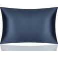 thumbnail image 7 of DISANGNI 100% Mulberry Silk Silk Pillowcase, Used for Hair and Skin, Envelope Type, Silk on one Side and Tencel on The Other Side, 1pc (Dark Blue, 1 pc Standard Size 20"x26"), 7 of 7