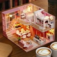 thumbnail image 6 of Ccdes DIY Miniature Pink Girl Wooden Loft Dollhouse Model Kit, 24.5cm Height, Gift, 6 of 8