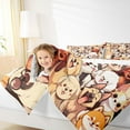 thumbnail image 4 of Manfei Cute Cartoon Dogs Full Size Comforter Sets,Pet Animal Lovers Bedding Comforter Set,Beige Orange Gray Bedding Sets For Boys Girl,Ultra Soft Home Decor Reversible,3pcs, 4 of 8