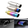 thumbnail image 2 of Car Exhaust Pipe Muffler Tail Pipe Rear Straight Row Drum Stainless Steel Exhaust System End Modified Parts, 2 of 8