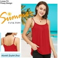 thumbnail image 3 of QRIC Summer Tank Tops for Women Basic Solid Cami with Built-in Shelf Bra Flowy Pleated Loose Fit Casual Sleeveless Camisole (S-4XL), 3 of 5