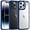 E-Blue, variant on [5 in 1] for iPhone 14 Pro Case Clear, [Not Yellowing] with 2X Tempered Glass Screen Protector   2X Camera Lens Protector, [Military Grade Drop Protection] Shockproof Slim Phone Case 6.1 Inch