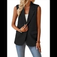 thumbnail image 2 of Chaleco Sin Mangas de Verano para Mujer, Estilo Informal, para Oficina, con Bolsillos. Negro M, 2 of 9