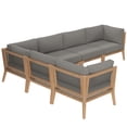 thumbnail image 3 of Pemberly Row 6-Piece Wood Fabric Outdoor Sectional Sofa in Gray/Graphite, 3 of 9