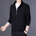 thumbnail image 5 of KaLI_store Work Jacket for Men Men's Lightweight Jackets Casual Laydown Collar Jacket Front-Zip Golf Jacket Black,L, 5 of 5