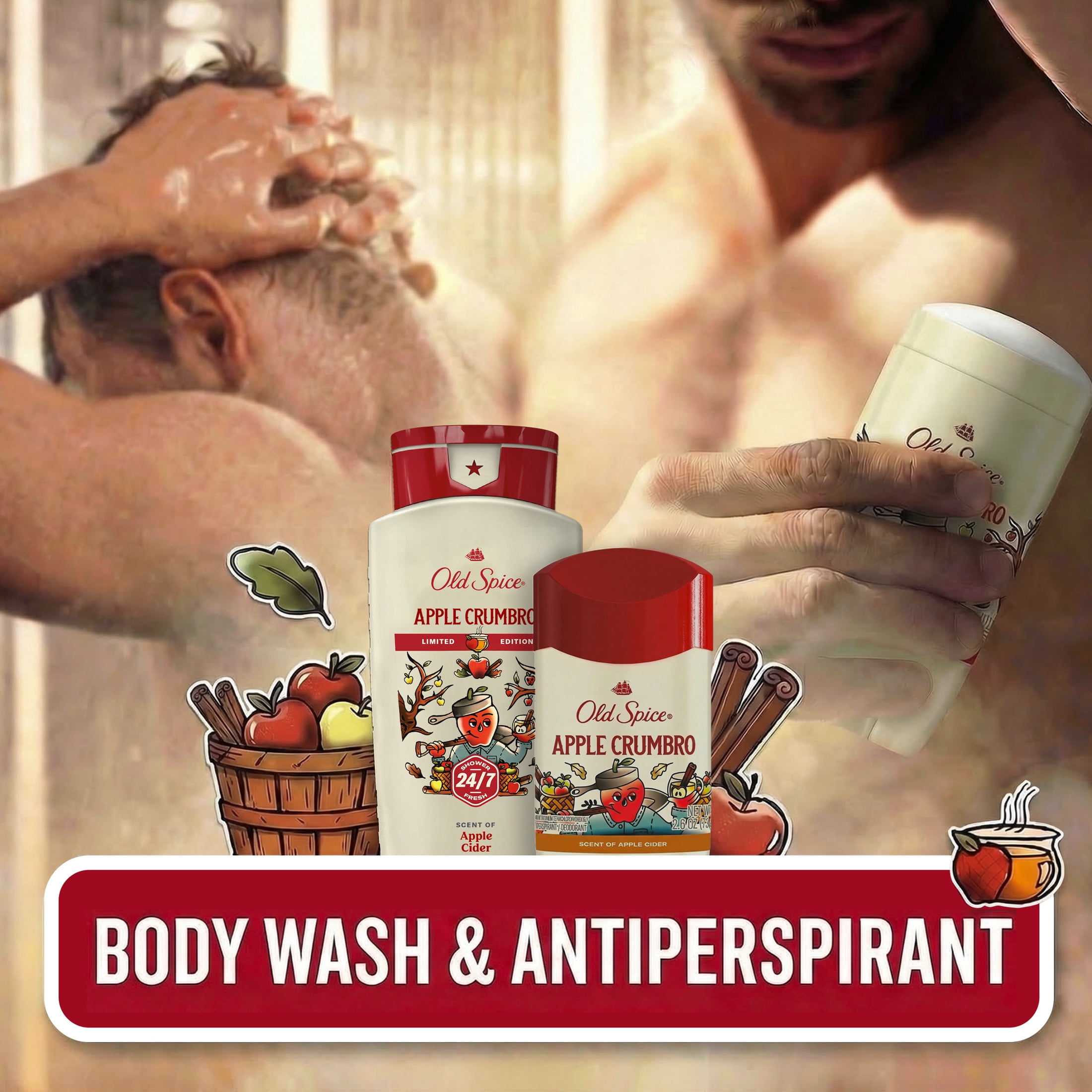 Old Spice Men's Antiperspirant, Apple Crumbro, 2.6oz