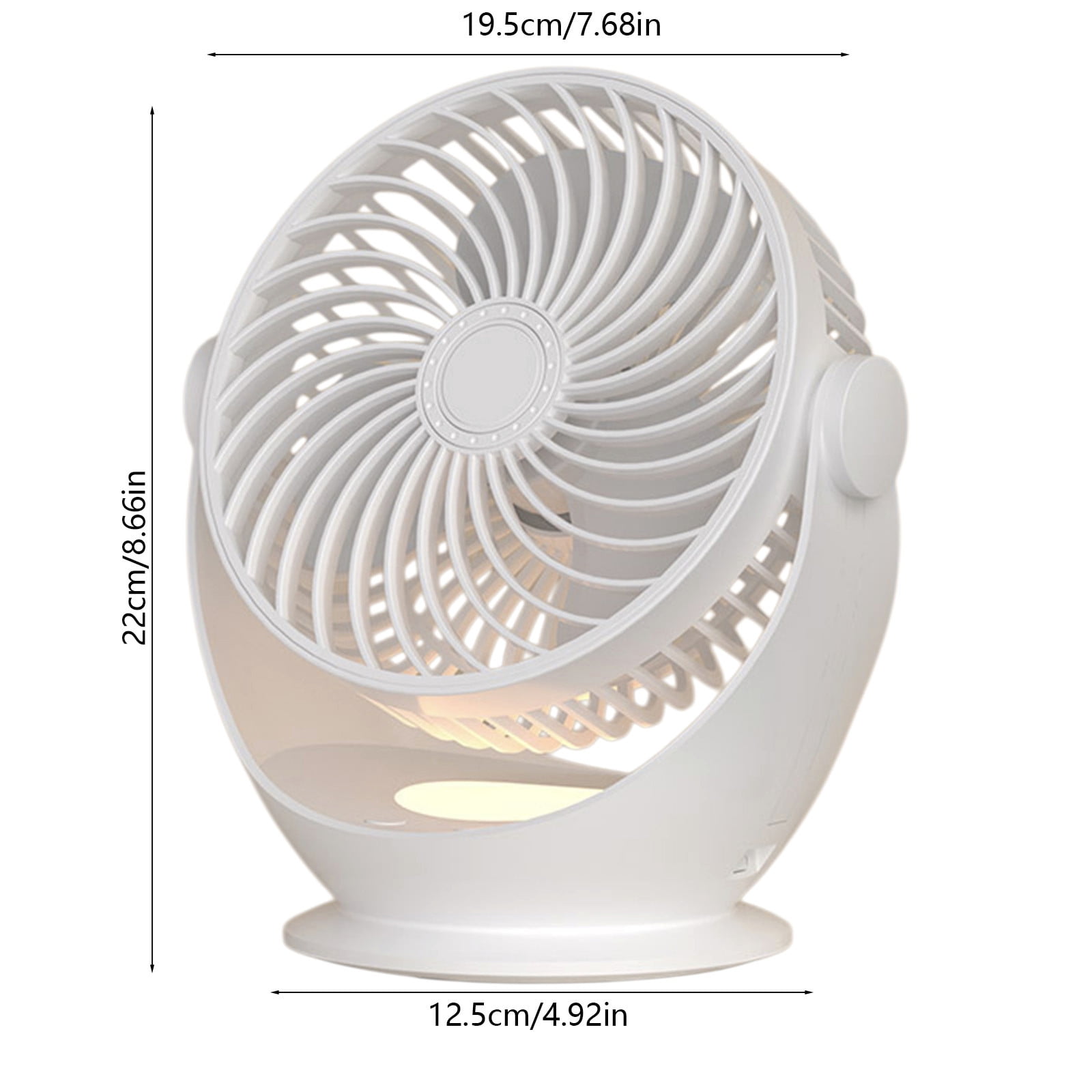 Desk Air Circulator Fan with Night Light, Small but Powerful 3 Speed Adjustable Tilt Table Fan for Home Dorm Office Bedroom Kitchen