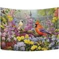 thumbnail image 3 of FREEAMG Cardinal Birds Tapestry Hippie Wall Hanging Tapestries Aesthetic Decorative for Living Room Bedroom Ceiling 60x51In, 3 of 7