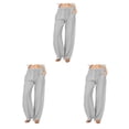 thumbnail image 4 of Pantalones de poliéster Minnieouse Mujer Color sólido suelto plisado cintura alta Gris XXL, 4 of 6