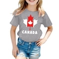 thumbnail image 4 of GDREDA Canada T-Shirts à Imprimé Drapeau Canada Day T-Shirt à Manches Courtes pour Filles T-Shirt d'Été à Col Rond Coupe Décontractée T-Shirts Basiques, 4 of 4